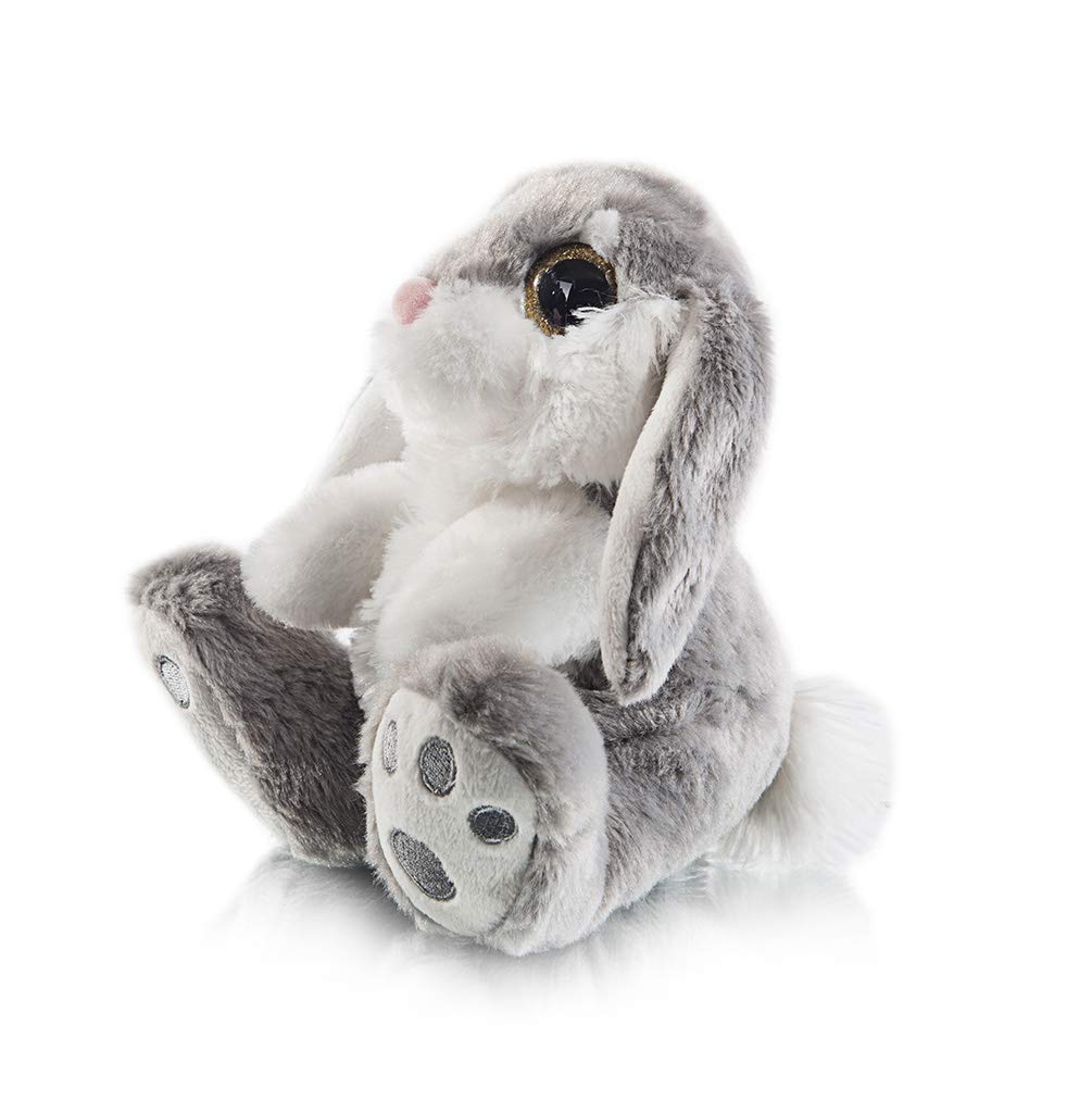 My OLi Plush Bunny Stuffed Animal - 8.5" Gray Polyester Floppy Ear Rabbit Toy for Kids and Girls