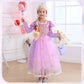 Luzlen Little Girls Princess Costume Rapunzel Dress For Kids Carnival Halloween Party Christmas Fancy Purple Dress, 4-5 Years(Label 120)