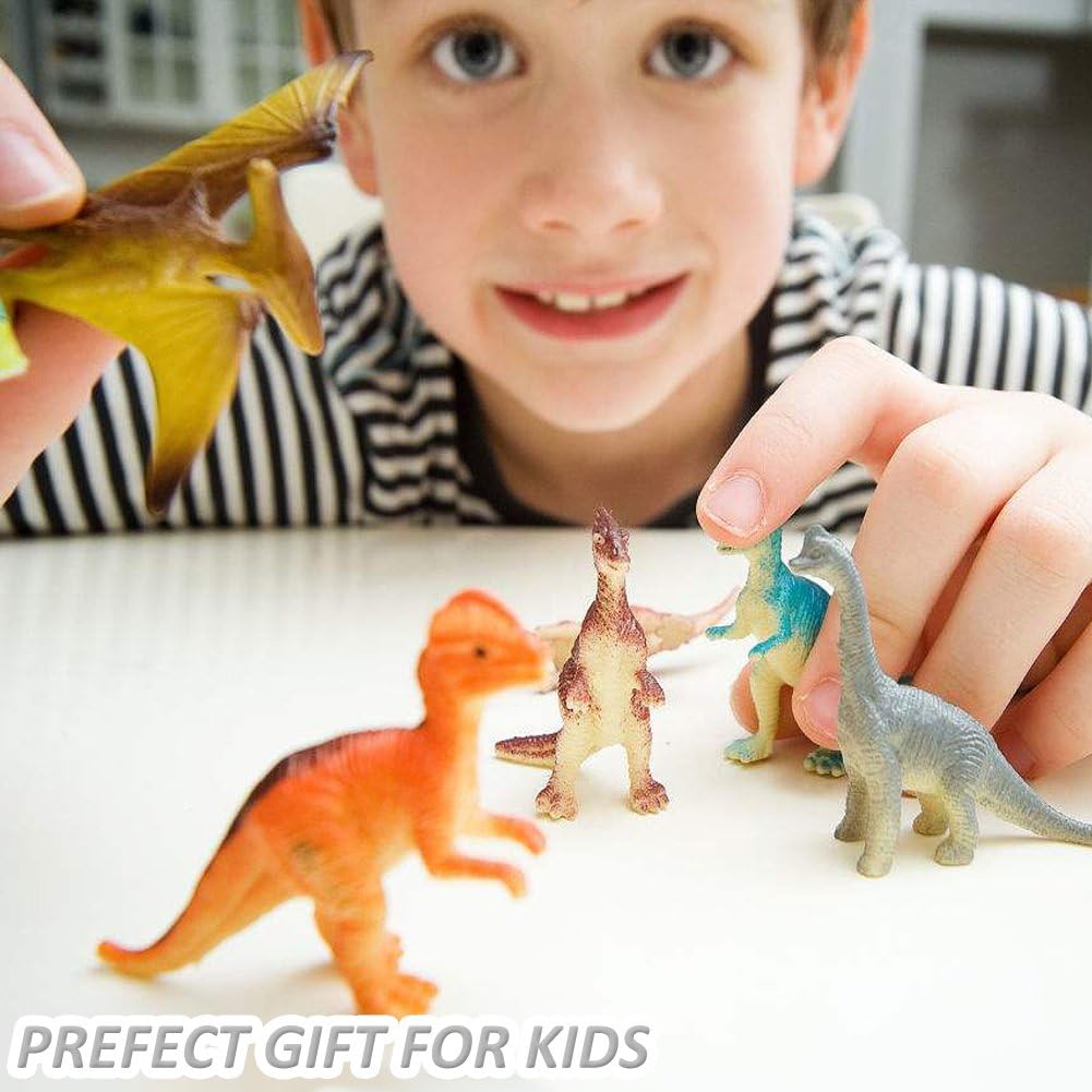 OuMuaMua Dinosaur Toys  Plastic Mini Dinosaur Figure Toy Set Including T-rex  Stegosaurus  Monoclonius for Kids Toddler Dinosaur Birthday Party Favors  Christmas Valentines Day Gifts  78 Pack