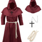 Knelor Medieval Monk Hooded Robe Priest Friar Robe Halloween Cosplay Costume Cloak For Boys And Girls