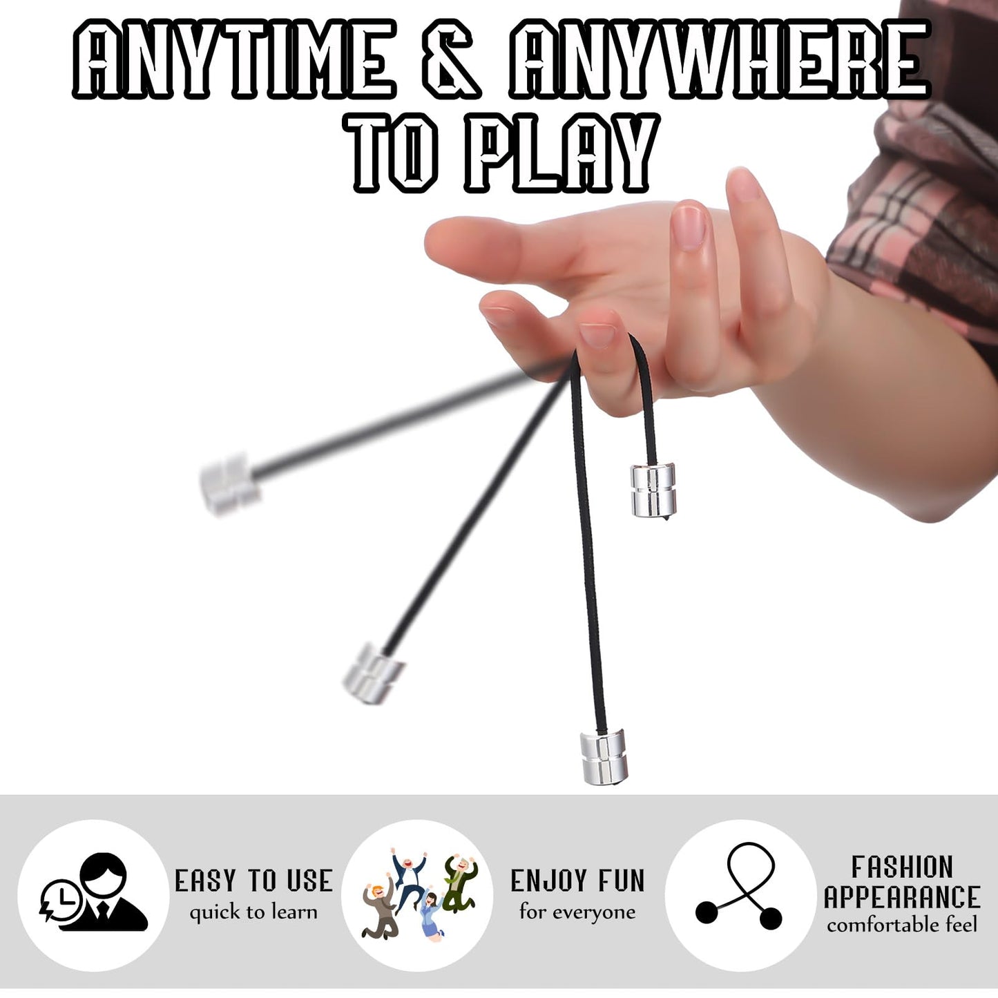 WinnerWhy 4 Pcs Begleri Fidget Beads Toy mature-themeds Metal Anxiety Fidget Spinner Worry Beads Stainless Steel Cylinder Shaped Begleri Toy for mature-themed Men Women Relaxation(Silver)