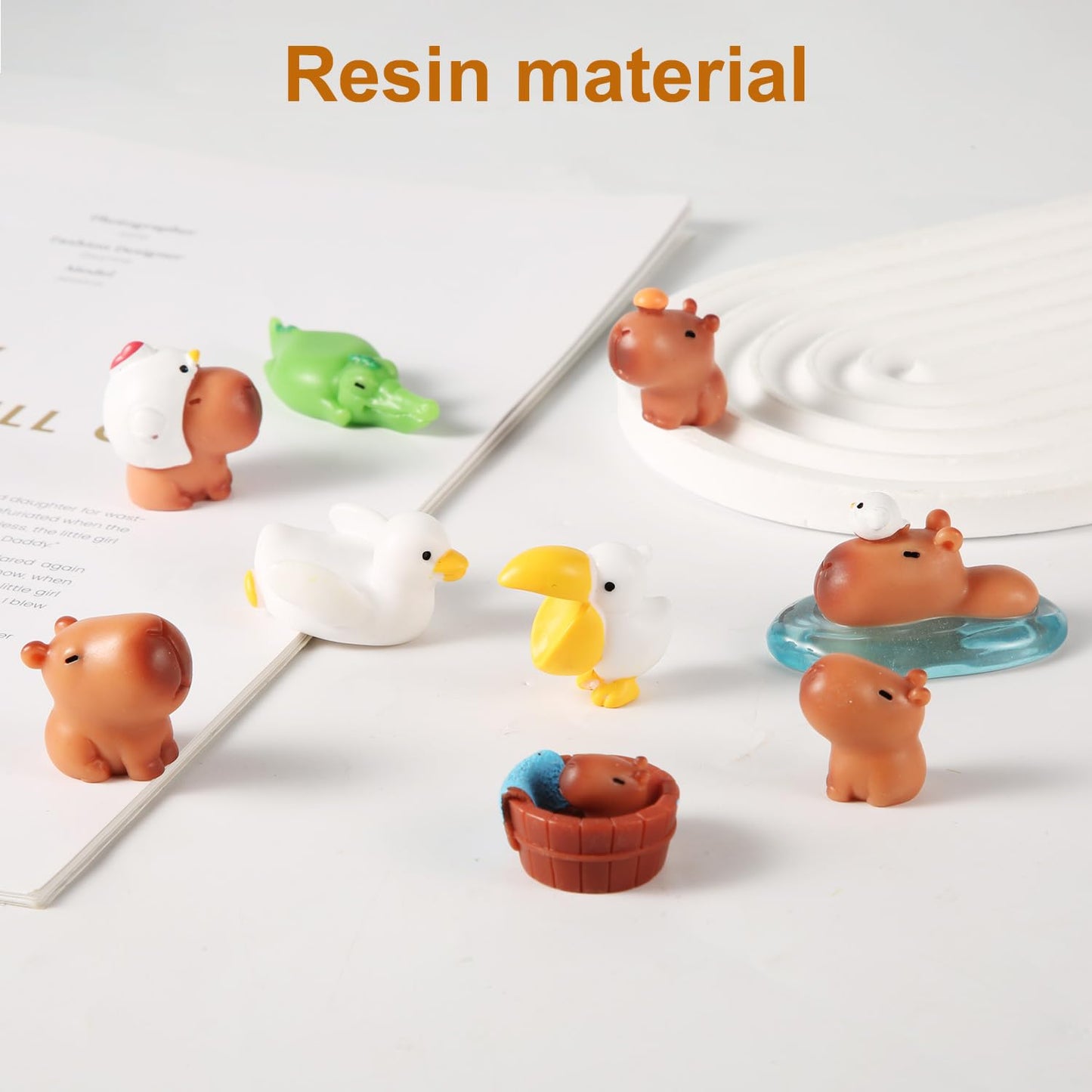 10Pcs Mini Resin Capybara, Miniature Capybara Figures Figurines Tiny Capybara Figures Miniature Garden Accessories Mini Resin Animals Ornaments For Bonsai Miniature Landscape Desktop Dollhouse