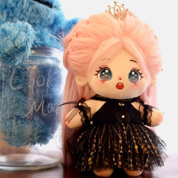Niannyyhouse 20Cm Plush Doll Long Hair Girl Humanoid Stuffed Body No Attribute 8' Normal Body Wearable Clothing Dress Up Gifts (A-40-Without Skeleton)
