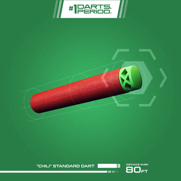 Dart Zone 300-Count Red Diamond Chili Universal Foam Dart Refill Box, Toy Foam Dart Blaster Refills With 300 High-Performance Red Darts