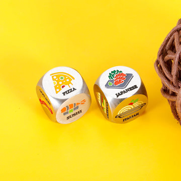 Valentines Gifts for Him Her, Anniversary Date Night Engagement Gifts for Boyfriend Couples 2PCS Color Food Dice Decider Wedding