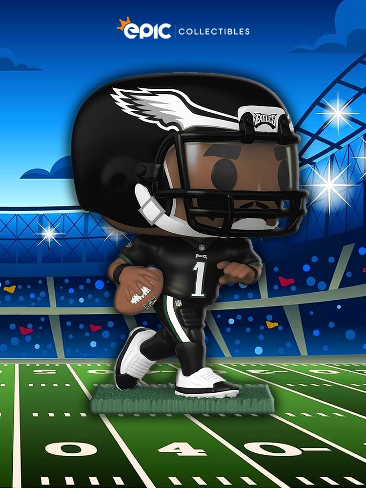 Epic Collectibles Football: Eagles - Jalen Hurts Vinyl Figure Bundle With Compatible Funko Pop Box Protector