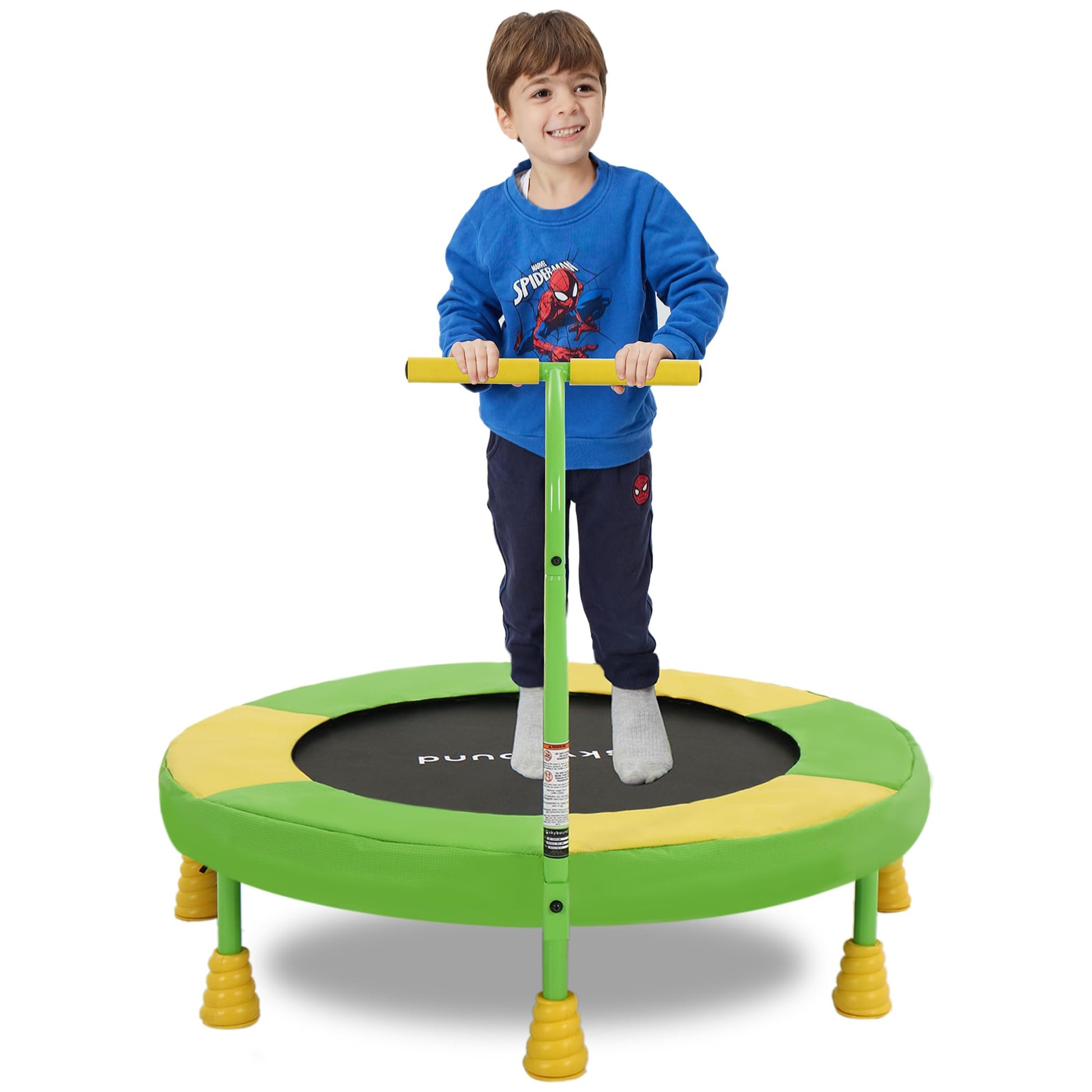 Skybound 36 Inch Indoor Trampoline For Kids - Kids Trampoline Indoor With Handle - Toddler Trampoline With Upgraded 2.0Mm Steel 
