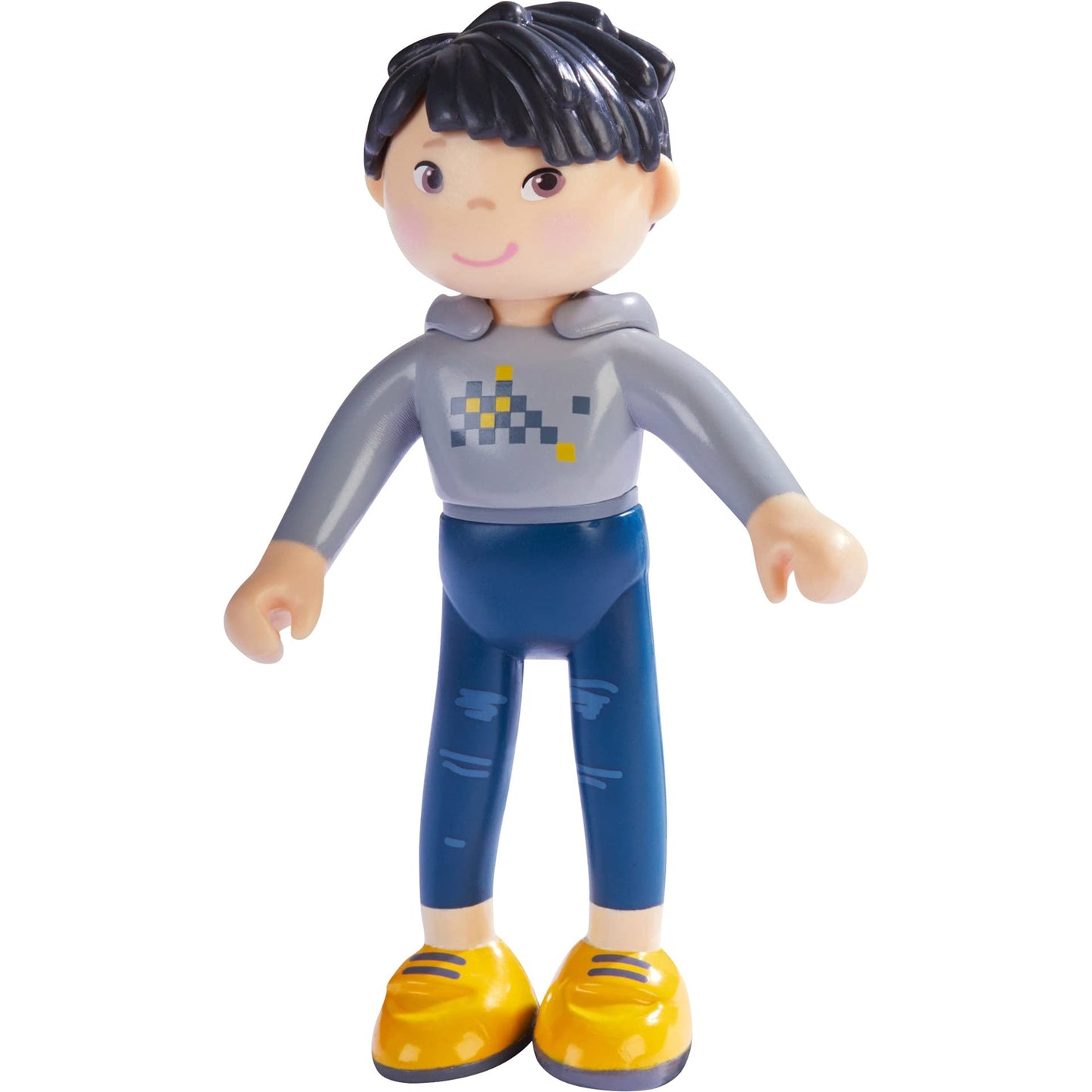 Haba Little Friends Liam - 3.75 Boy Dollhouse Toy Figure With Black Hair