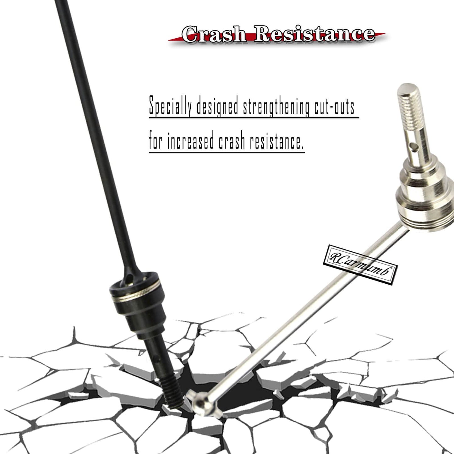Rcarmumb Drive Shaft CVD Upgrades Part for 1/16 e-revo #7151X, 4pcs Front Rear Harden Steel #45 Upgrades Parts Hop-up,Silver