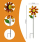 Venniy 2Pack Garden Wind Spinners,Metal Wind Sculptures Outdoor Windmill Flower Pinwheel Decorations For Yard Lawn Patio Decor