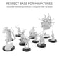 TITAWU 100PCS Miniature Bases+120PCS Adhesive, 25mm 28.5mm 32mm 40mm Mix 4 Different Sizes Textured Plastic Black Round Model Ba