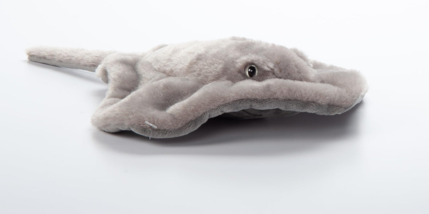 The Petting Zoo Stingray Plush Toy, 15 Inch Grey Stuffed Animal, Recycled Plastic, Model 321107, Ocean Animals Gift for Kids