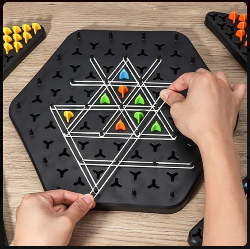 Me Me Mart Happy Kids Geoboard Strategy Game Adults | Rubber Band Peg Board Puzzle | Montessori Educational Toy | Brain Teaser F