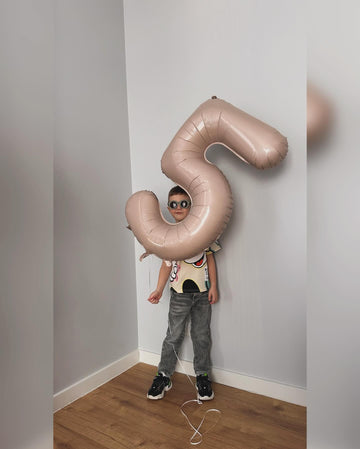Light Brown 5 Balloon, Tan Number Balloons 40 Inch, Beige 5Th Birthday Balloon Decorations, Light Brown Party Supplies, 5 Number