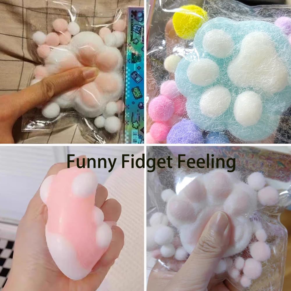 Big Taba Squishy Fidget Toys  6 Inch Taba Squishy Cat Paw Toys  Cute Soft Stress Relief Quite Sensory Toys Gifts for Children mature-themed Christmas Party Favor Gift (Black)