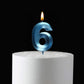 2.76 inch Blue 6 Birthday Candles,3D Number 6th Cake Topper for Birthday Decorations No 16 26 61 62 63 64 65 66 67 68