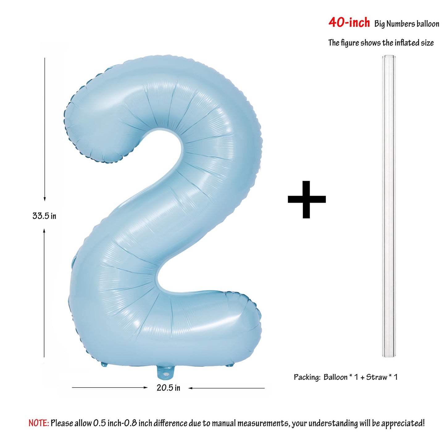 40 In Matte Blue Number Balloons Helium Foil Mylar Balloon Birthday Party Banquet Decoration Digital 2