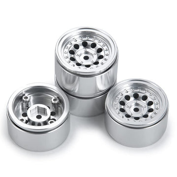 RCLIONS 4pcs/1set Aluminum 1'' Micro Beadlock Wheels Rims for All 1:24 Scale Axial SCX24 Deadbolt RC Crawler Car Upgrades Access