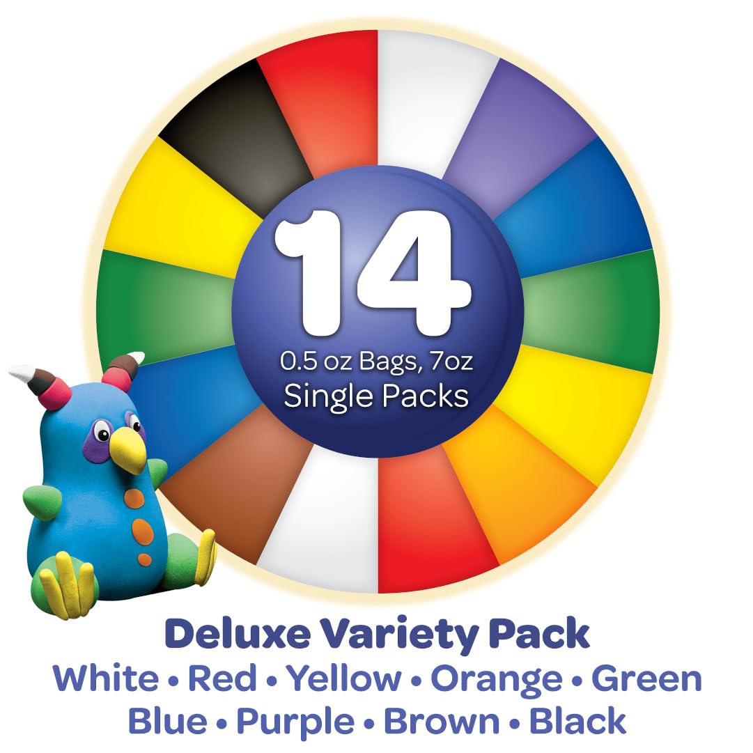 Crayola Model Magic Deluxe Variety Pack 14Ct - Assorted Air Dry Clay for Kids, Bulk Christmas Gifts, Ages 4+