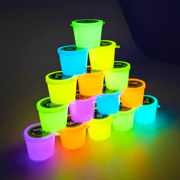 15 Pack Glow In The Dark Slime, Crystal Galaxy Slime, Including Blue, Pink, Yellow, Orange Etc, Slime Party Favors, Soft And Non
