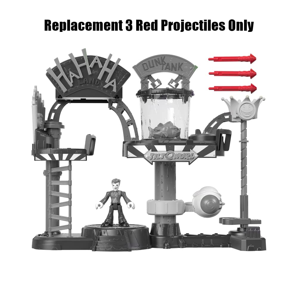 Replacement Parts For Imaginext The Joker Laff Factory Playset - Gbl26 ~ Replacement Red Projectiles ~ Package Of 3