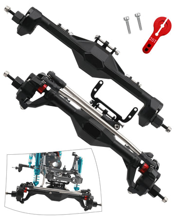Rcarmumb RC Front Rear Portal Axle Upgrades Part for 1/10 Crawler Axial SCX10 90046/90047,Aluminum Alloy Front Rear Portal Axle 