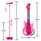 Guitar And Microphone Play Set For Girls,Karaoke Machine With Music&Light,Microphone Toys With Stand,Adjustable Height Guitar To