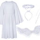 Irtysh Kids Angel Costume With Angel Feather Wings Headband Wand Set For Girl'S Halloween Birthday Cosplay(5-6Years)