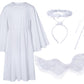 Irtysh Kids Angel Costume With Angel Feather Wings Headband Wand Set For Girl'S Halloween Birthday Cosplay(7-8Years)