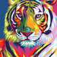 Jingzhouyang Paint By Numbers For Kids & Adults & Beginner Painting Gift Kits - L 16'×W 20' Colorful Tiger