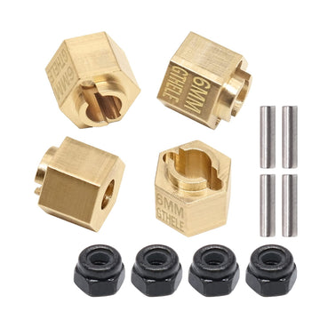GTHELE Brass Wheel Hex Hub 6mm(+1.5mm) Extenders Adaptor Set for 1/18 TRX4M Upgrade Parts RC Crawler Car