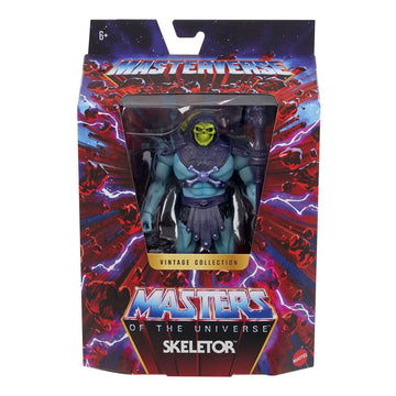 Masters of the Universe Masterverse Skeletor Vintage Collection 18 cm Action Figure with Accessories decorative replica blade and Staff - Blue and Purple