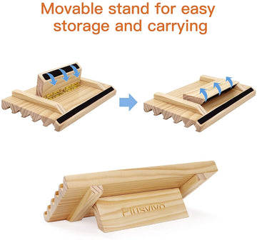 Plusvivo Domino Racks With Stand Set Of 4, Mexican Train Dominoes Set Trays Wooden Domino Holders For Mexican Train And Other Domino Games For Kids & Adults - Hobbies, Indoor Activities & Family Fun