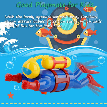 Miracland Wind-Up Diver Bath Toy, Funny Scuba Diver Bathtub Frogman Toy Swimming Toy Clockwork Diver Water Toy Diver Simming Poo