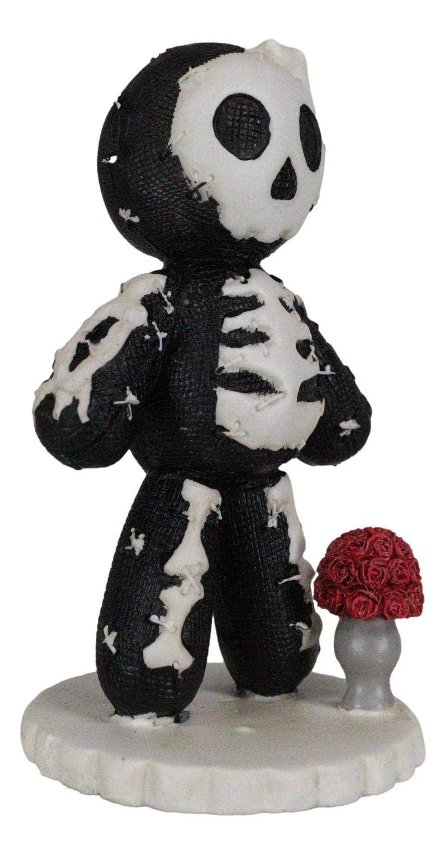 Ebros Day Of The Dead Pinheadz Monster With Voodoo Stitches Figurine Halloween Collectible Statue Fantasy Mythical Beings Undead Apocalypse Horror Icon (Voodie Valentine Rose Skeleton)