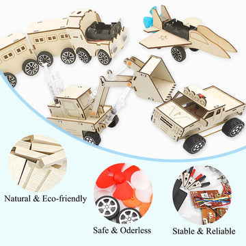 4 In 1 Stem Toys-Science Kits For Kids Age 8-12, Wooden Puzzles Toys For Ages 8-13 Boys, Aducational Building Toys 3D Puzzles Cr