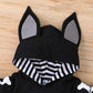 Baby Bat Costume Boy Girl: My First Halloween Baby Boy Outfit Newborn Cloak Romper Bat Ears Jumpsuit With Wings Cosplay Infant Toddler Vampire Ghost Dress Up Hooded Clothes Set Black Skull 6-12 Months