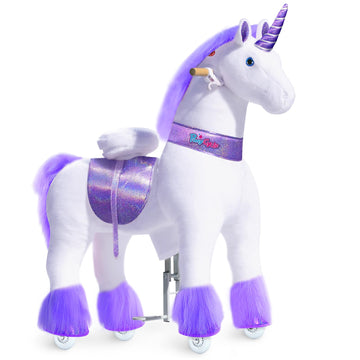 PonyCycle Large Unicorn Ride on Horse for Big Kids (with Brake/ 42.5'' Height/Size 5 for Age 7-12) Ride on Unicorn Toys Riding P