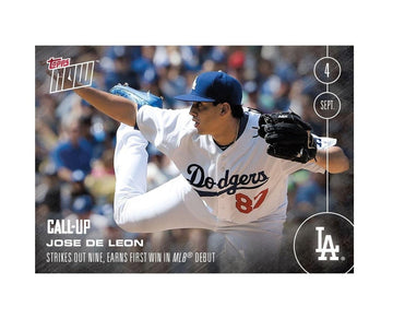 Mlb La Dodgers Jose De Leon (Call-Up) #426 Topps Now Trading Card