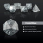 Cracked Glass DND Dice 7 Piece Black Zircon Dice with Great Gift Case for DND Dungeons and Dragon Tabletop Game (Black Glass wit