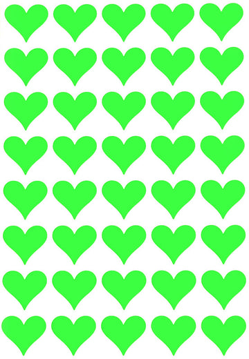19Mm (3/4 Inch) Neon Green Heart Sticker Sheets Crafting Labels For Decorations And Party Supplies - 4320 Pack By Royal Green