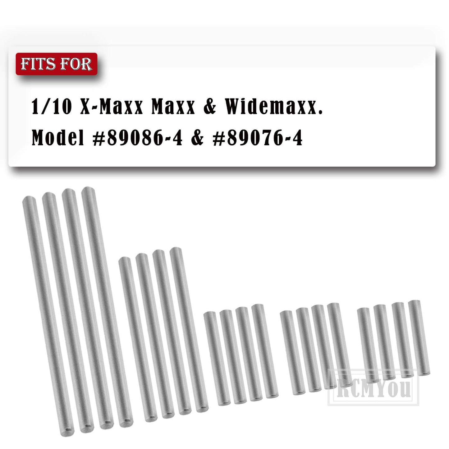 RCMYou RC Upgrades Part 8940X Suspension Pin Set,Complete (Hardened Steel),Includes:(4) 4x85mm (4) 4x46.5mm (4) 4x28mm (4) 4x26m
