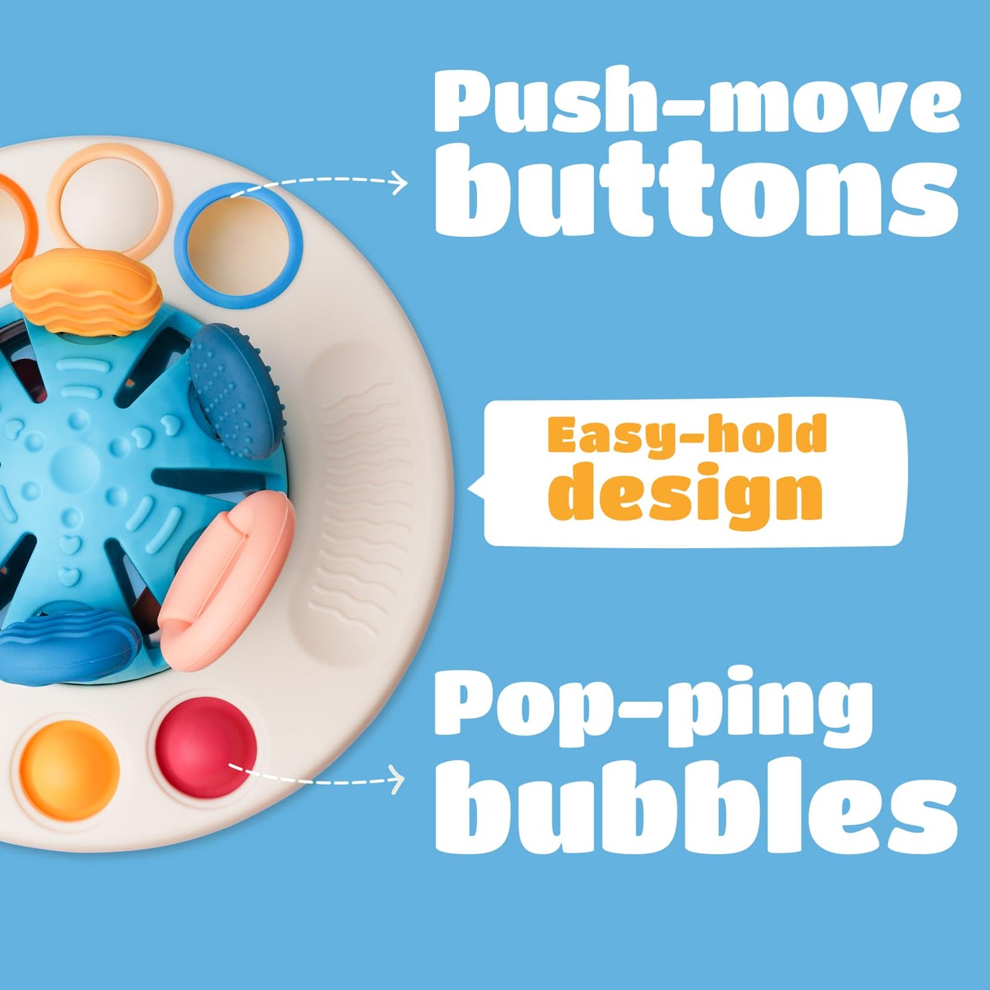 Likee Montessori Toys For Baby 1+ Years Old, Sensory Development Toys For Toddlers 1-3, Silicone Pull String Travel Toy For 18+