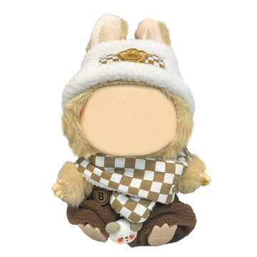 Clothes for Doll(NO Doll Included) 15/17cm Doll Clothes Set for Doll Outfit Accessories for Doll Plaid Scarf