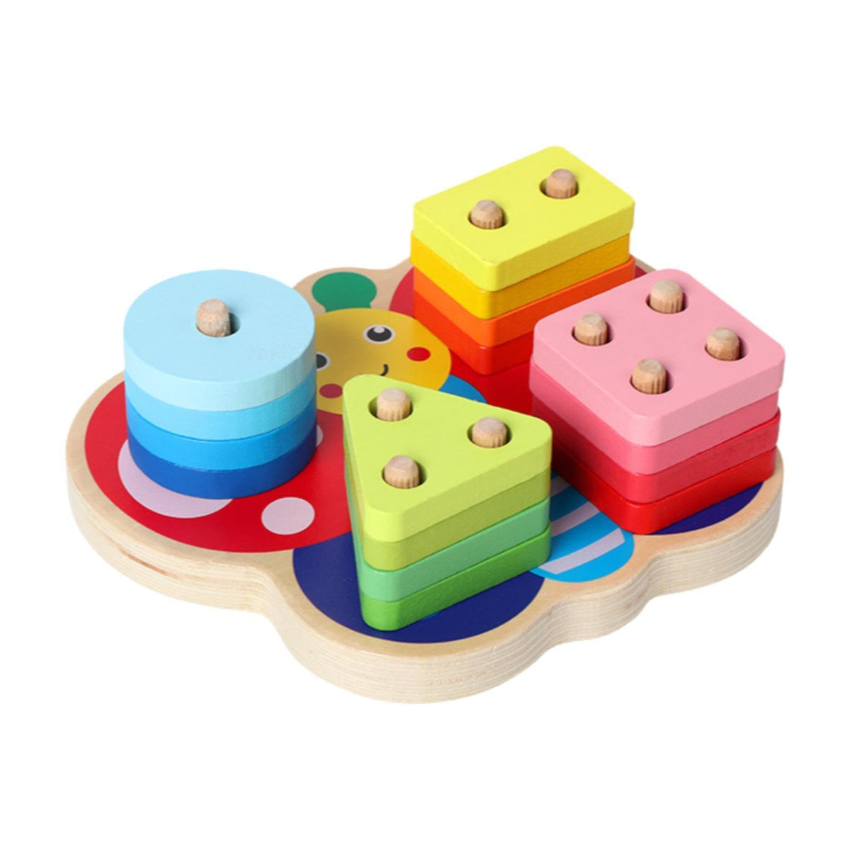 LOOM TREE Wooden Shape Matching Puzzle Wooden Shape Busy Board for Children Travel Toy | Preschool Toys & Pretend Play | Wooden 