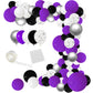Purple Black Balloon Arch Garland Kit, 127 Purple Black White Balloons Metallic Silver Confetti Balloons For Birthday Wedding Gr