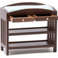 Classics By Handley Dollhouse Miniature Slatted Changing Table With Mattress (Walnut Changing Table With Blue Mattress)