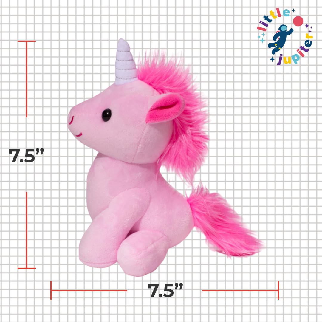 Little Jupiter Plush Unicorn 7.5'' - Stuffed Animal For Girls - Unicorn Stuffy - Easter & Christmas Gift - Pink