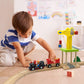 Wooden Train Track Accessories Wooden Crane Toy Set With Train Cars For 3 4 5 Year Old Boys Kids Other Major Wooden Rail Brands Are Compatible (Multi-Function Crane)
