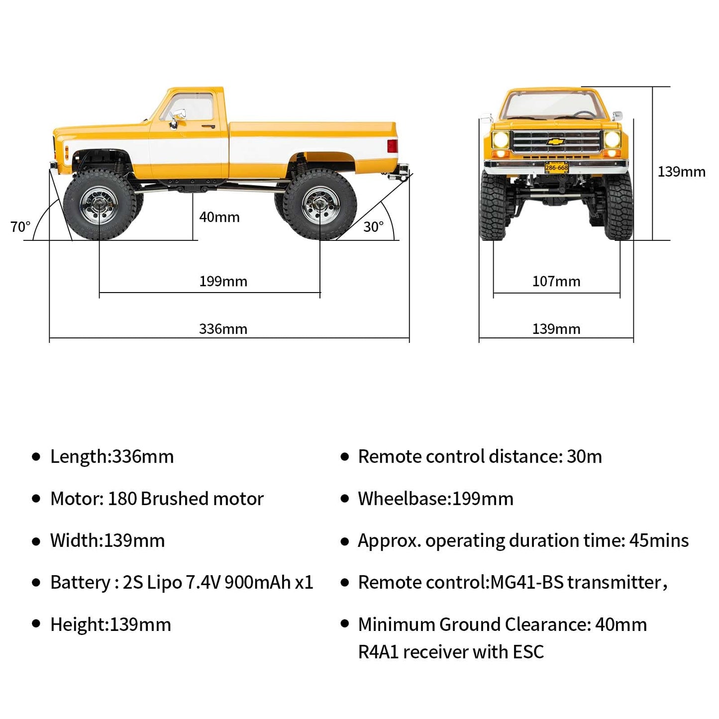Eazyrc Fms 1/18 Fcx18 Chevy K10 Rc Crawler Rtr With License Red, Rc Pickup Truck 4X4 Chevy Hobby Grade 2-Speed Transmission Mons